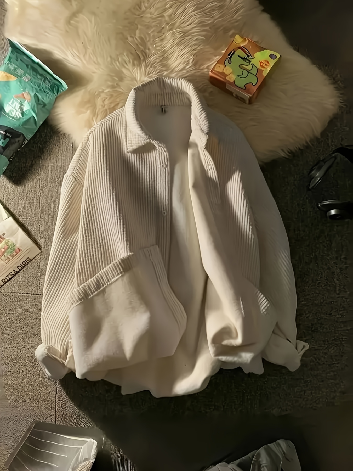 Japanese Style Fleece-Lined Men's Shirt Jacket for Spring/Autumn - Korean Fashion Student Top
