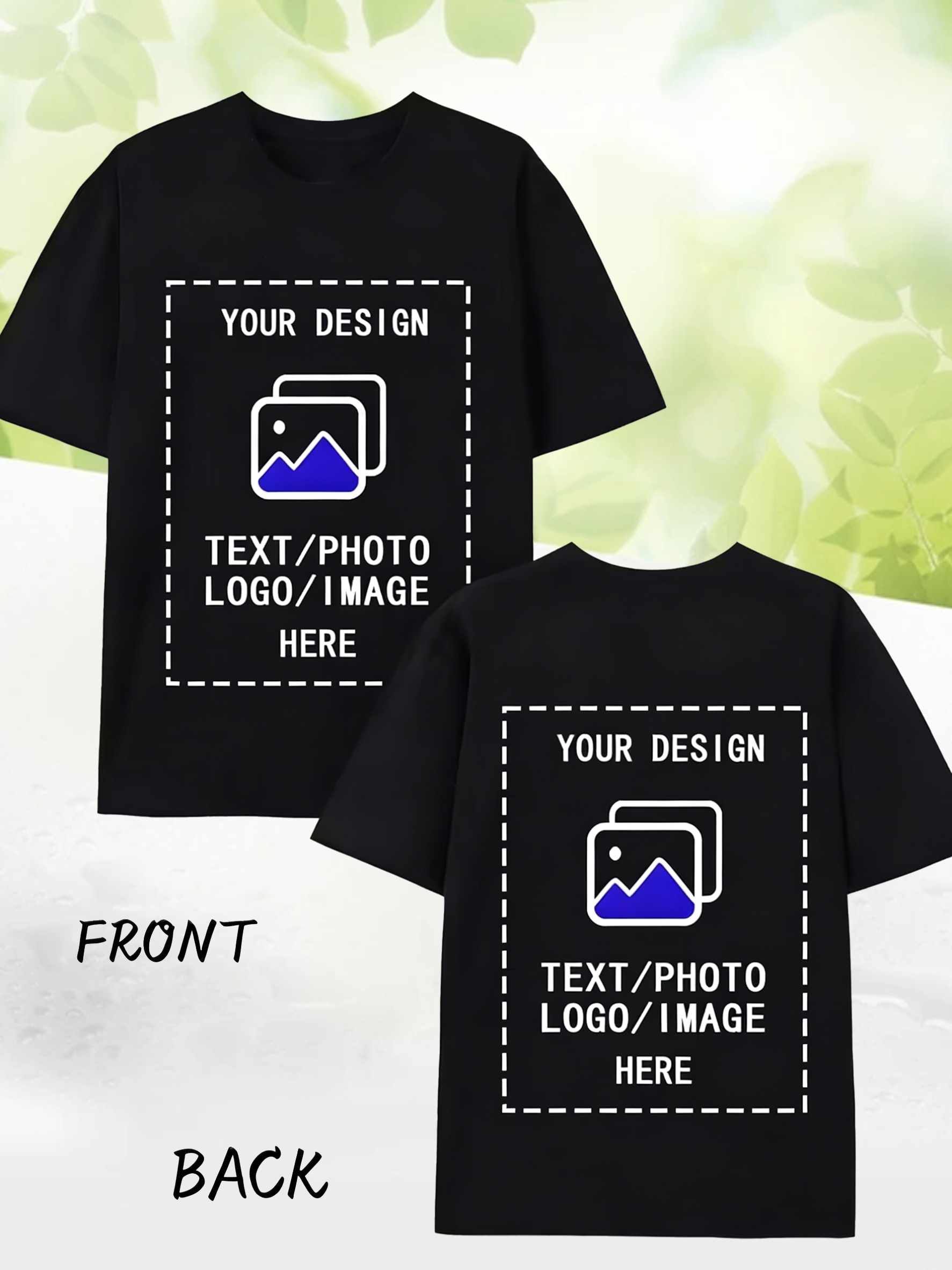 item picture mens text t shirt your text here slogan heavyweight brown relaxed   neck long sleeves bulk   machine washable spring and autumn casual wear add logo message personalized customization