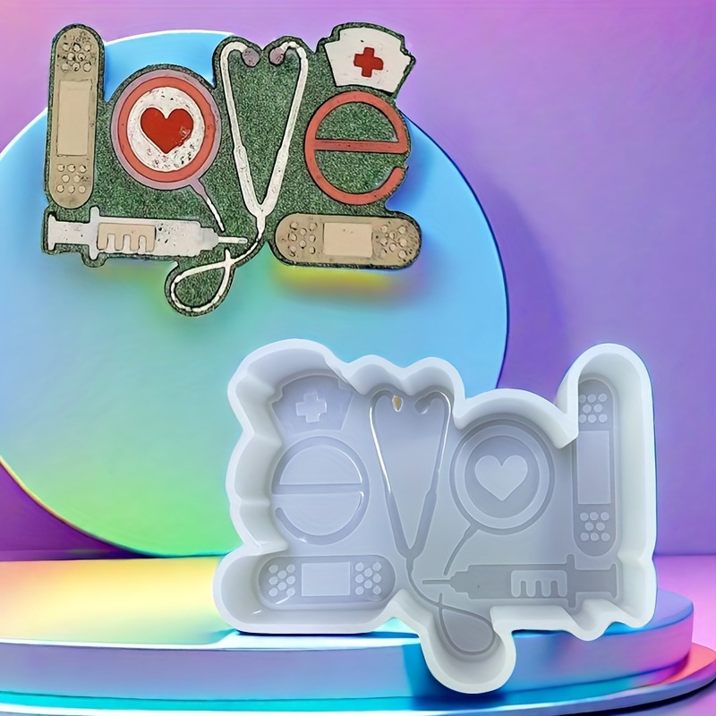 1pc nurse themed silicone mold for car fresheners beads candles soaps   crafting tool 0
