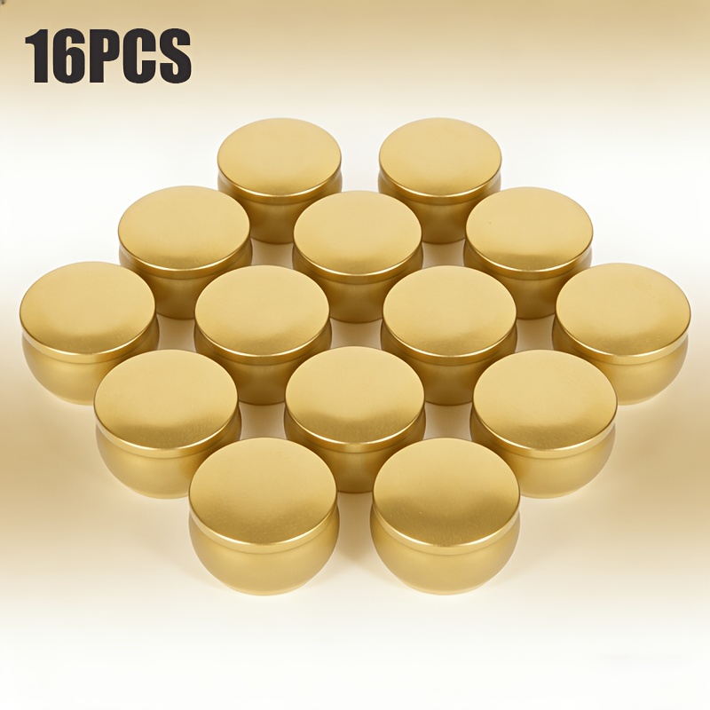 TEMU Kit de 16 pots vides pour bougies portables avec couvercle, extrémité dorée de qualité supérieure, joint étanche, design , récipient de stockage