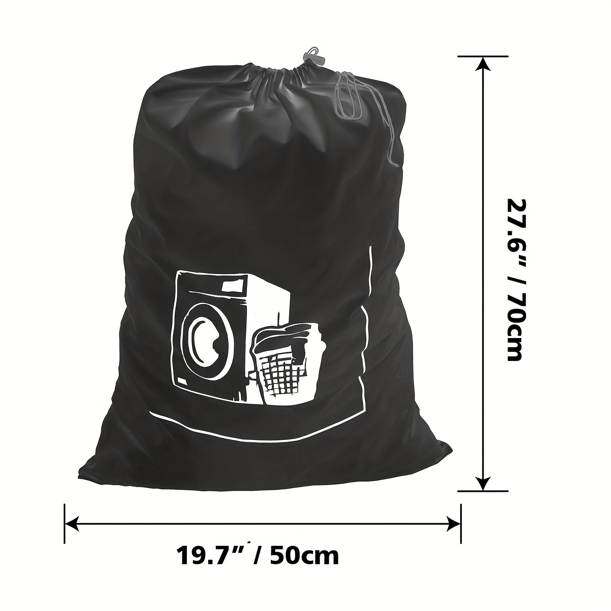 E-shop Strapazierfähige Oxford-Stoff Wäsche- & Aufbewahrungstasche 19,7x27,6 Zoll (50x70cm) - Wiederverwendbare Zugbeutel mit Schnürverschluss,
