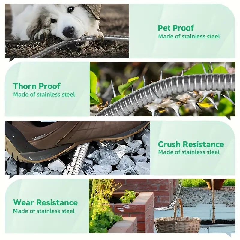 heavy duty 50ft extra long garden hose flexible lightweight coil with leak proof threads 3 4 inch diameter outdoor hose for yard lawn garden car washing ideal for residential commercial use Product details 4