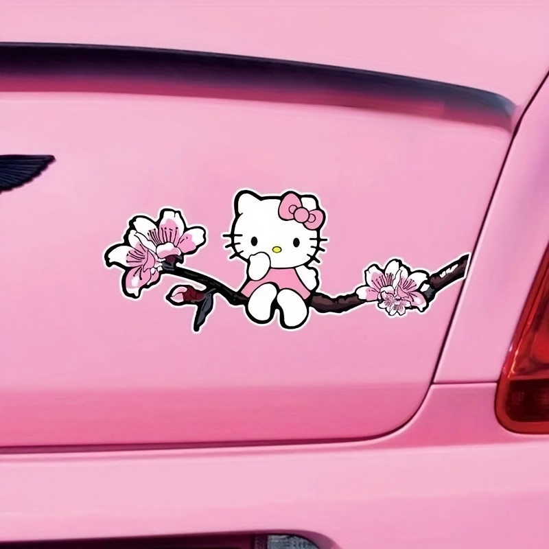 

Sanrio Hello Kitty 2pcs Car Sticker Set - Pe Material, Cartoon Design, Easy-to-paste Exterior Accessories