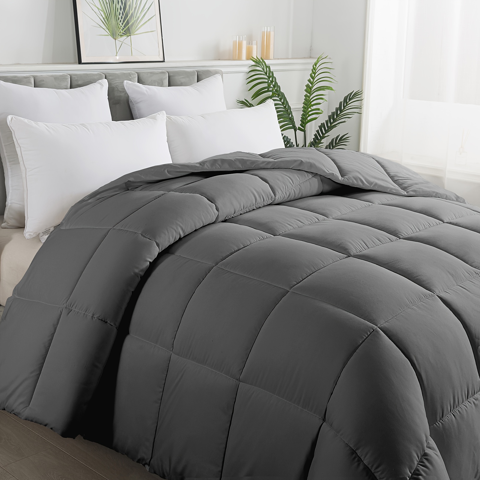 

Elnido Queen® Luxury Comforter - Soft, Lightweight, Gray All-season Duvet Insert With Corner Tabs, Hotel-quality Down Alternative Quilt For Ultimate And Relaxation, 200 Gsm