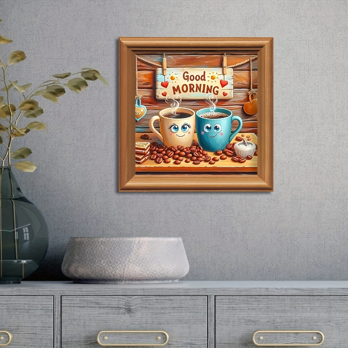 TEMU 1 Set - Coffee Theme Cross Stitch Kit, Diy Art Needlework Supplies, 11ct Embroidery Painting, Creative Handmade Relax Gift. Complete Home Decor