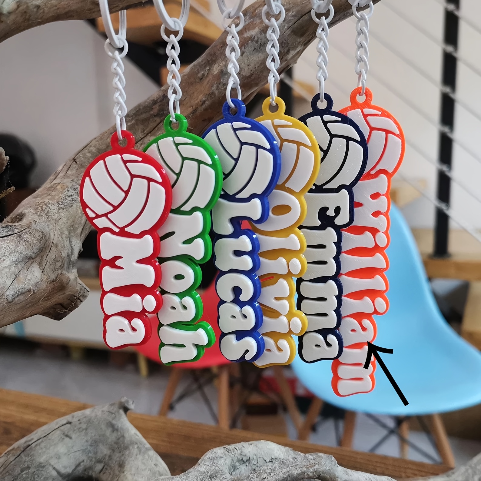 TEMU Volleyball Sports Personalized 3d Printed Name Keychains Keyring Backpack Luggage Tag Game Party Favor Gifts