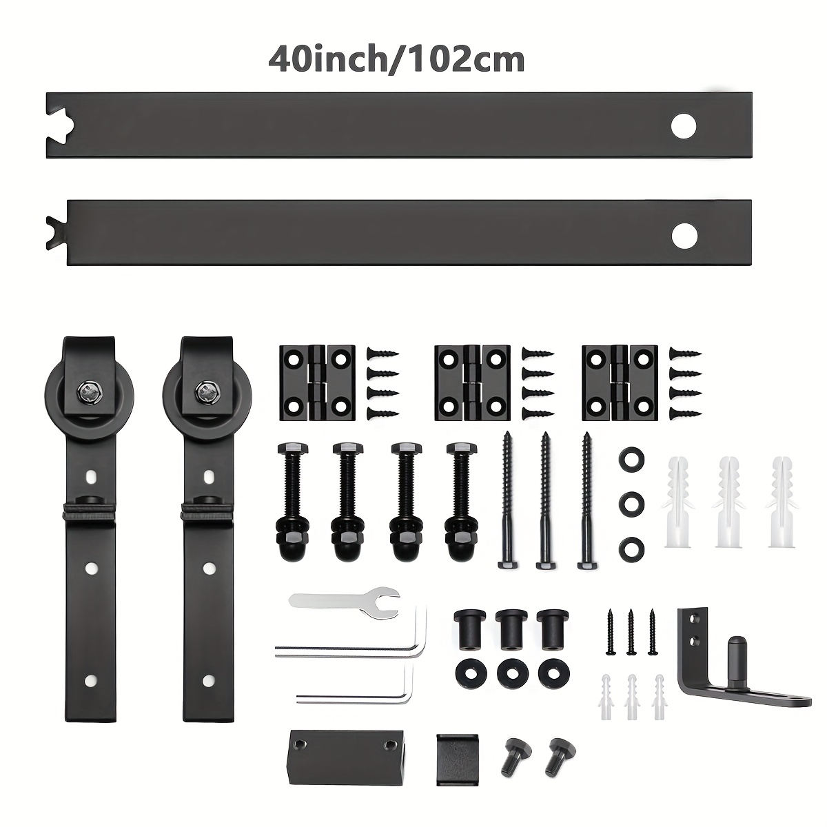 Image of 40-84 Inch Bi-folding Sliding Barn Door Hardware Kit With Side Mounted Shape Roller - Smooth And , Super-quality Carbon Steel, Easy Assembly For (door Not Included)