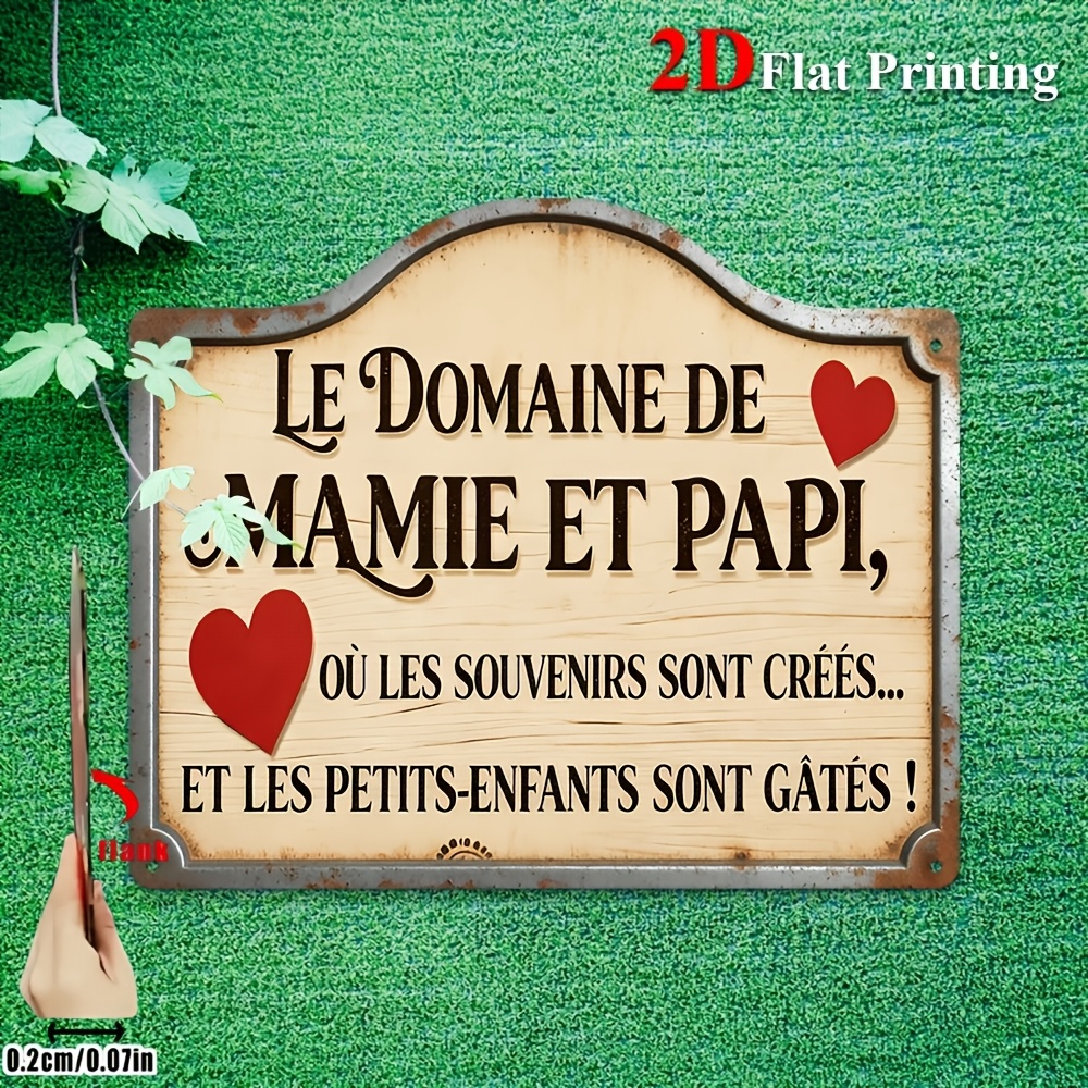 TEMU 2D Plat - 【2D Plat】 2D Plat - [2D Plat] 2D Plat, Impression 2D Plat, 1pc Art Acrylique Mural Rétro Français "Le Domaine de Mamie Et " -
