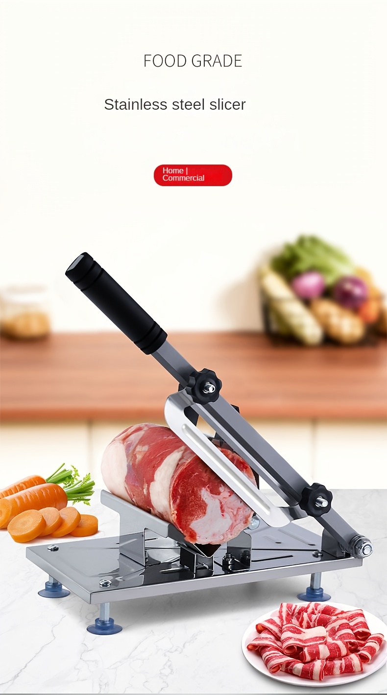 1pc   stainless steel manual meat slicer rectangle blade less than 1l capacity suitable for beef and   rolling fat trimming and hot pot preparation no power required details 1