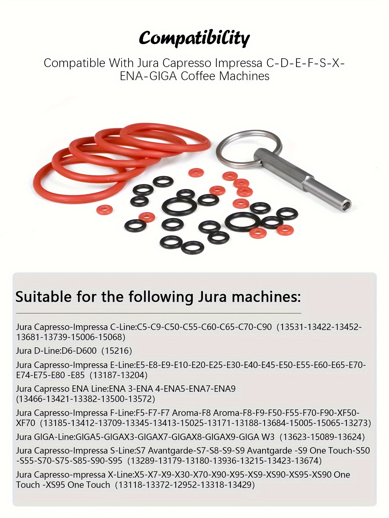 1set o ring gasket seal set key tool for       machines   drainage valve o ring compatible with most   c e ena f j s z x cappuccino maker series machines details 2