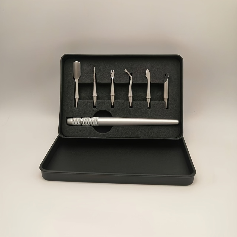 Image of 7pcs Set Of Exquisite Nail Tools/cuticle Kit, Unscented, No Power Required, With Matching Storage Box, Perfect Gift