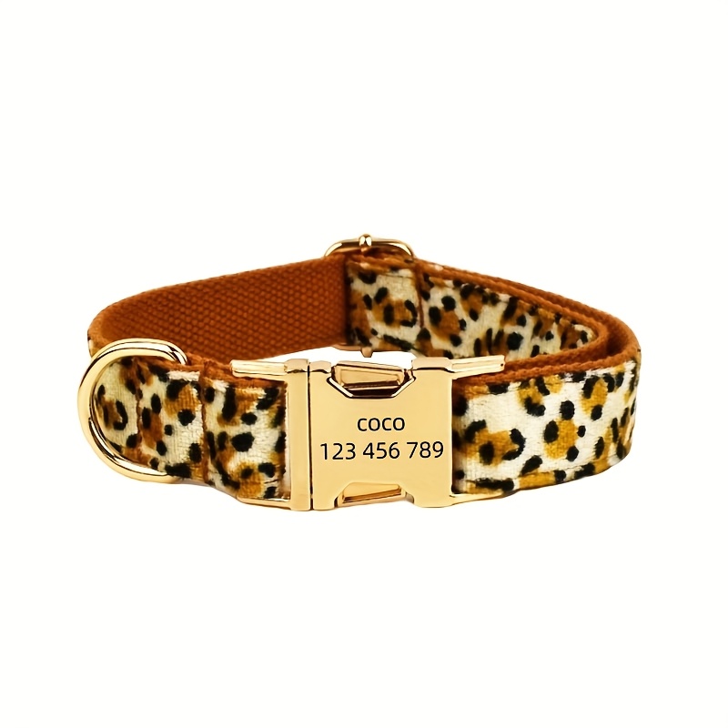 TEMU Collier pour chien personnalisé motif léopard, adapté aux chiens de grande, moyenne et petite taille. durables, résistants et proportionnés