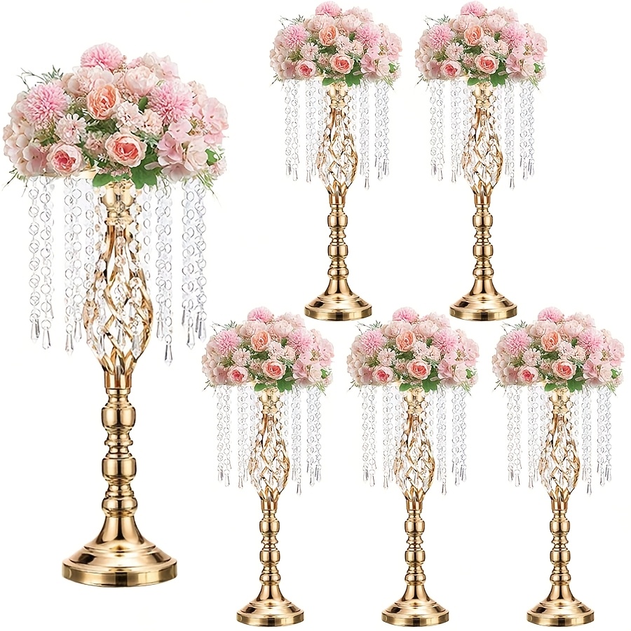 TEMU 6pcs Set, Metal Decorative Flower Stand/vase, Wedding Centerpiece Decoration Flower Stand, Party Centerpiece Vase/flower Stand, Wedding Pathway