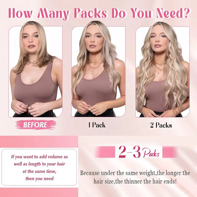8pcs long clip-in hair extensions - waves, light to dark brown gradient, synthetic fiber hairpiece with clips for women - wedding, party, everyday volume & length - adds instant length & body details 2