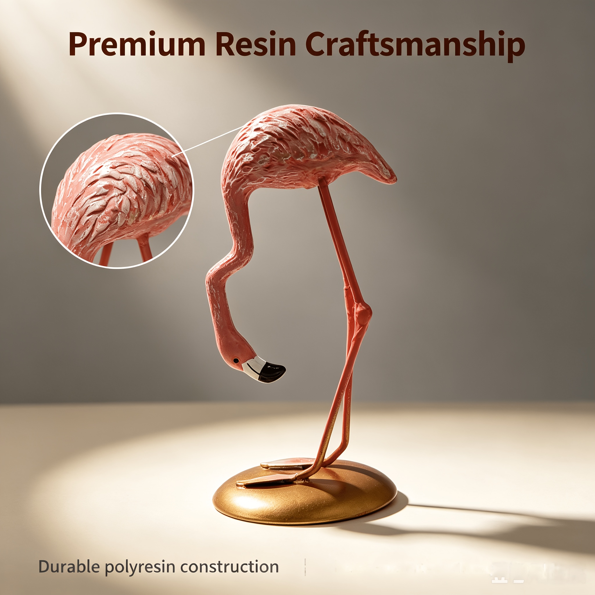 TEMU Pink Flamingo Couple Resin Ornament - Birthday Gift Decor Nordic Style Flamingo Resin Ornament - Minimalist Living Room Tv Cabinet Decor
