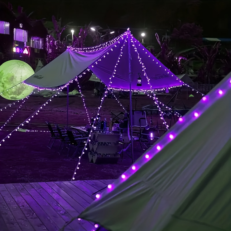 

100led/50 Led Halloween Purple Bubble Ball Solar Light String, Length 39.3ft/22.9ft, 8 Flashing Modes, Suitable For Outdoor Garden Decoration, Camping Tent Atmosphere Light, Festival Scene Layout