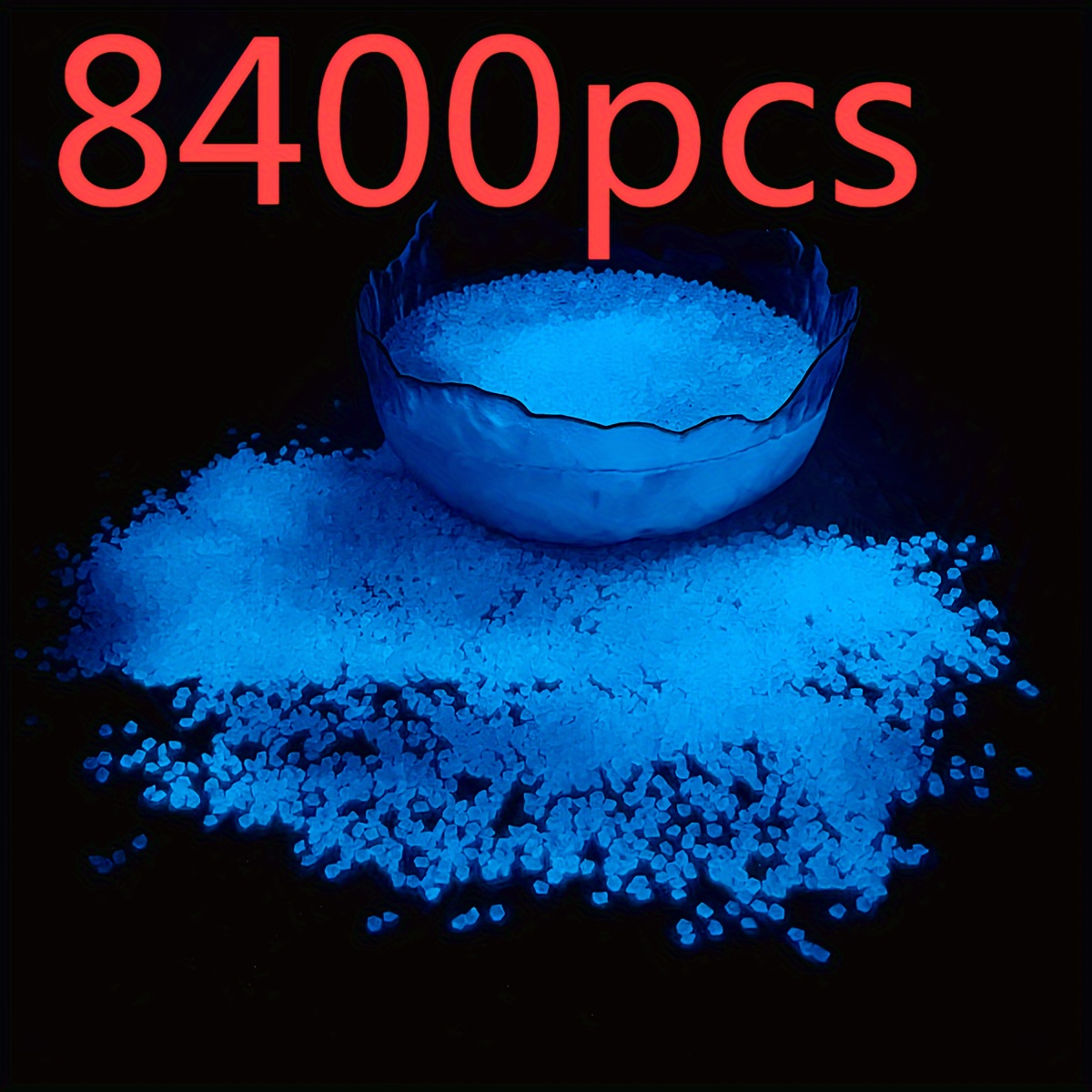 Image of 8400pcs Resin Luminous Stones, Resin Glow In The Dark Rocks For Halloween Decor, Micro Landscape, Bonsai Decor, Pathway, Aquarium, Lawn, Yard, Fall Decor 0.44lbs 0.118-0.196inch