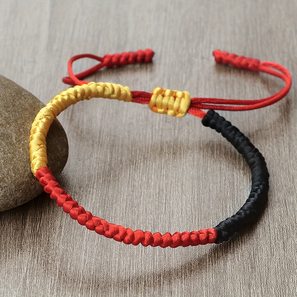 Adjustable National Flag Woven Rope Bracelet for Women