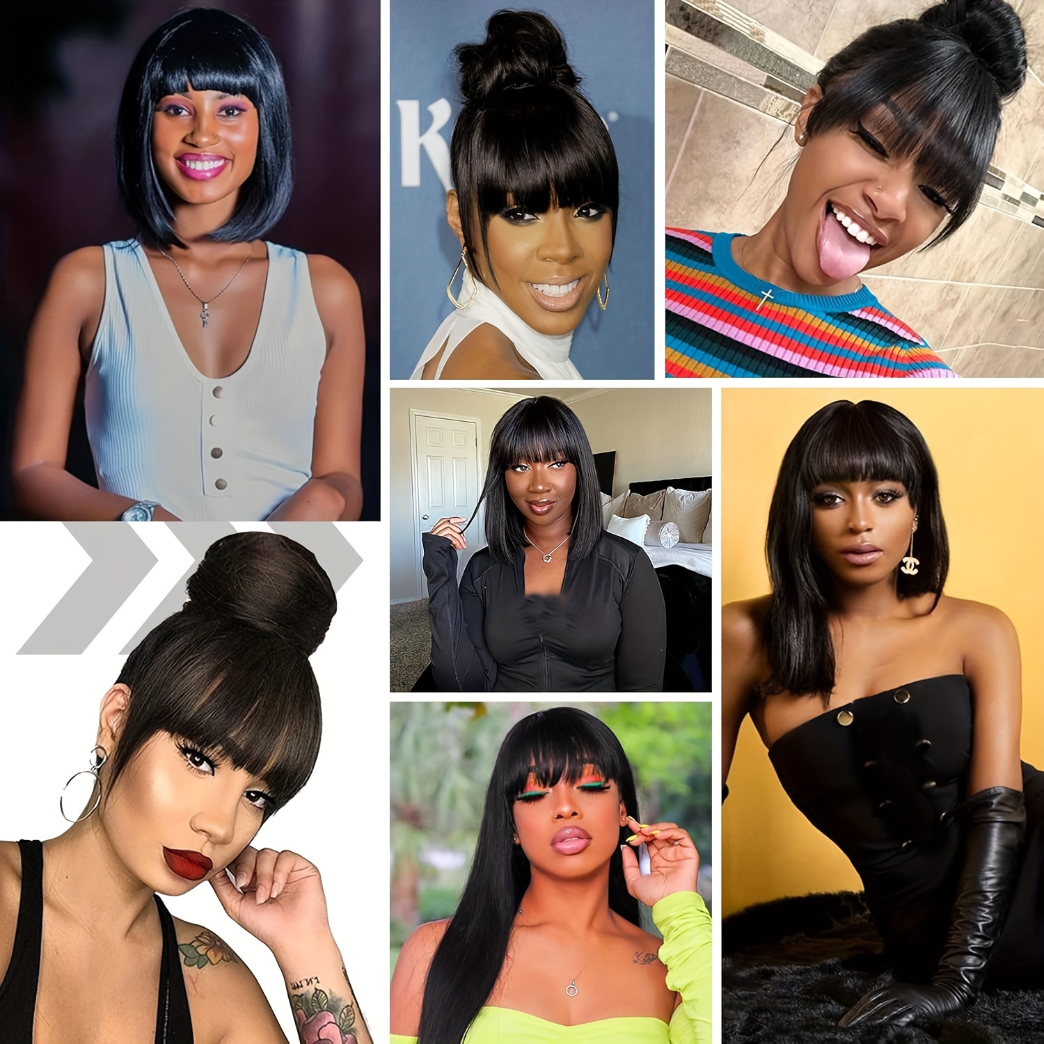 1pc   lady elegant clip on fringe wig   straight synthetic   resistant lightweight 25g 8 inches natural look with sideburns suitable for all ethnic groups thanksgiving gift   gifting details 9
