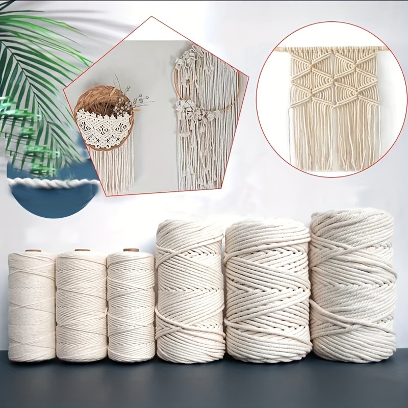 

1pc, 100 Meters Natural Beige Macrame Rope Twisted String Cotton Cord For Handmade Diy Crafts Home Wedding Decor, Home Decor, Theme Party Decor, Scene Decor, Festival Decor