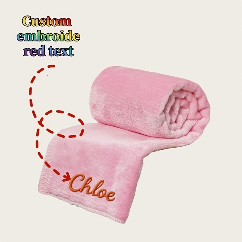 Custom Embroidered Name Pet Blanket in Multiple Colors