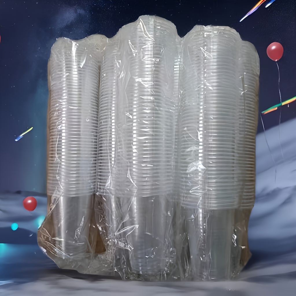 200pcs Pp Drinking Cups, Transparent 300ml Juice Cups, Cup Designs Random