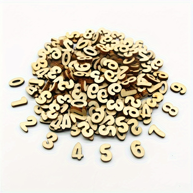 

208pcs 8set de l'alphabet anglais Chiffres en bois Artisanat décoratif en bois Lettres numériques