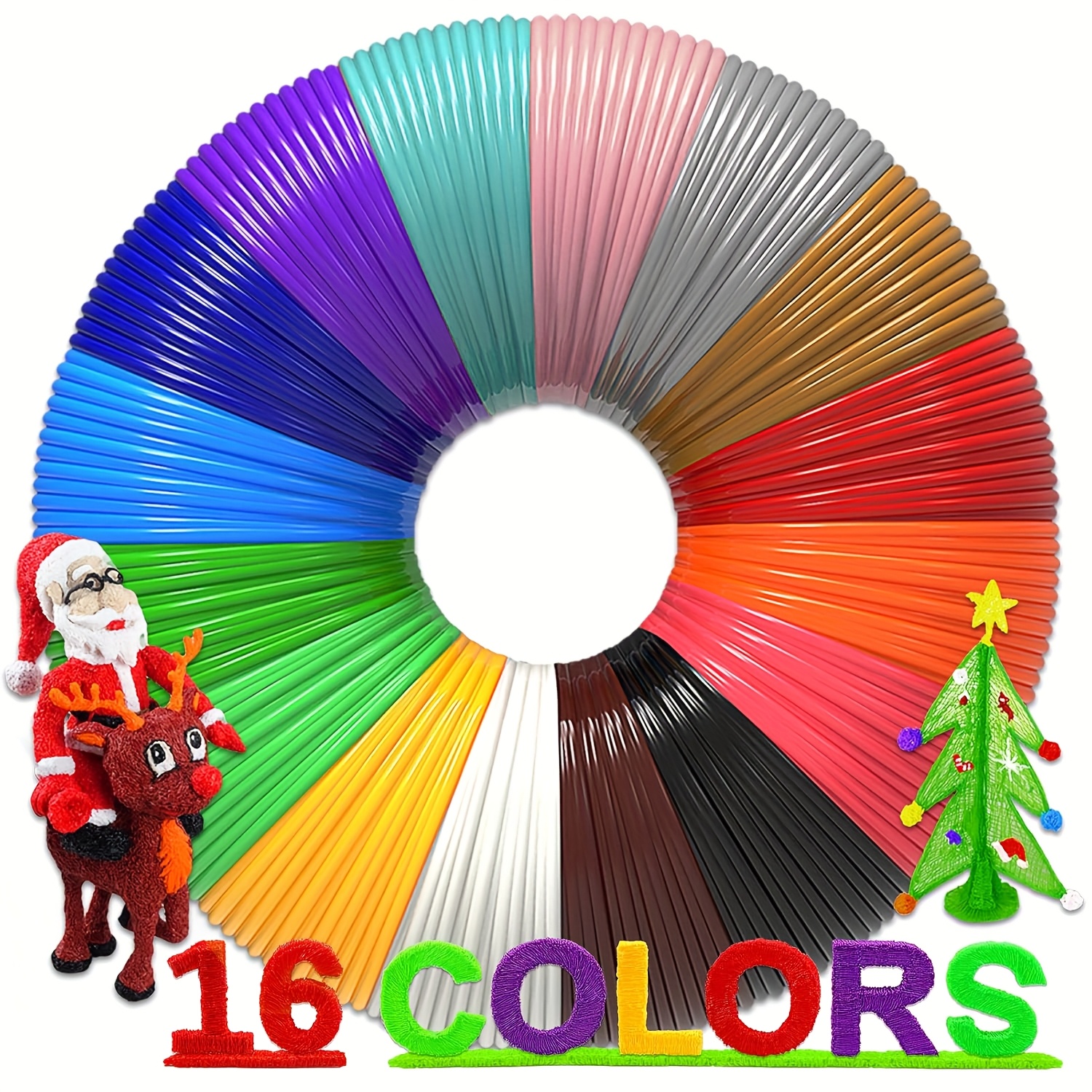 3d Printing Pen 16/32 Colors Of 1.75mm Pla Filament, Each Color, Total 160/320 Feet With 4 Spool Caps