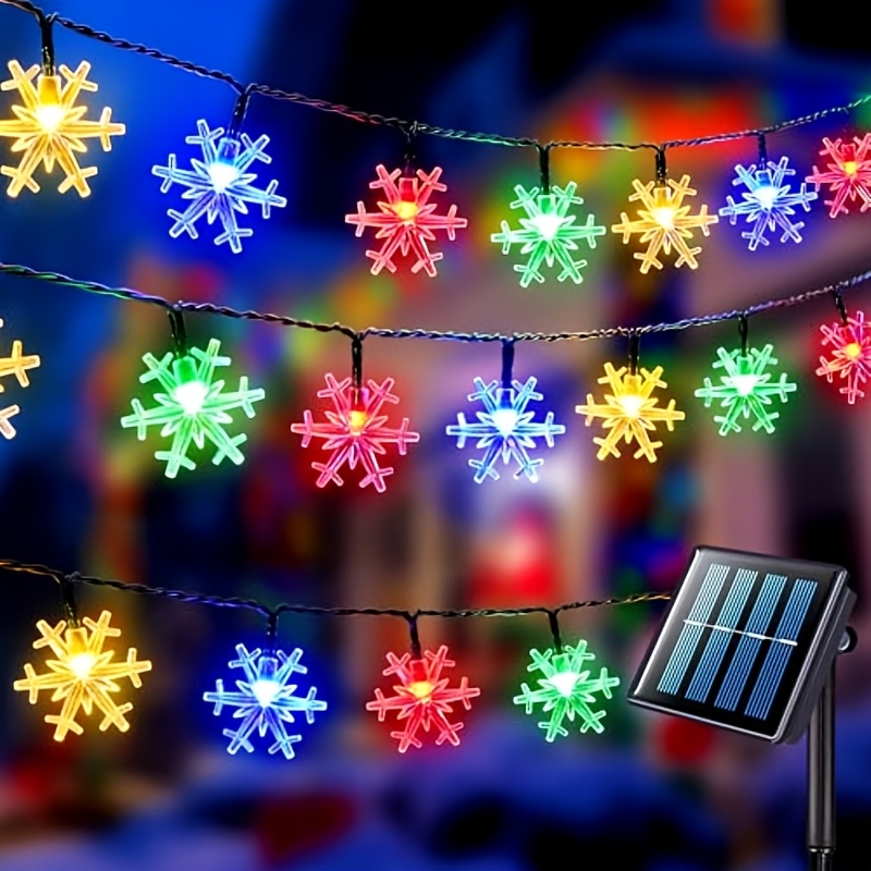 Solar Snowflake Curtain Lights from Temu