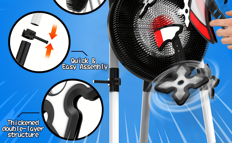 The Black Series Axe Throwing Target Set, Includes 6 Throwing Axes & Bristle Target, Blunted Edges & Lightweight Plastic, Indoor & Outdoor, A Fun And Interactive Game, Birthday And Easter Gifts