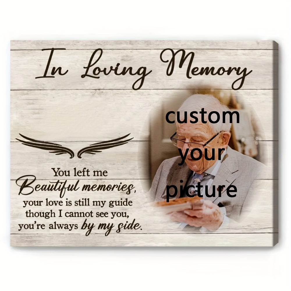 

(customized)custom Photo Memorial Gifts, Personalized Memorial Picture Frame, Canvas For Lost Loved Ones Walls Decoration With Framed Ready To Hang 11.8inx15.7inch Eid Al-adha Mubarak