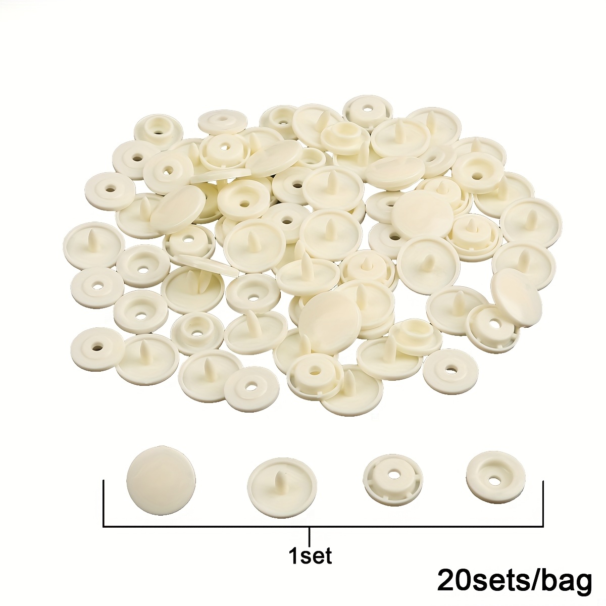 TEMU 20 Juegos de Botones de Resina en Uno, Botones de Color Sin Necesidad de Coser, Adecuados Para, Botones Grandes de Ropa, Botones de Metal para