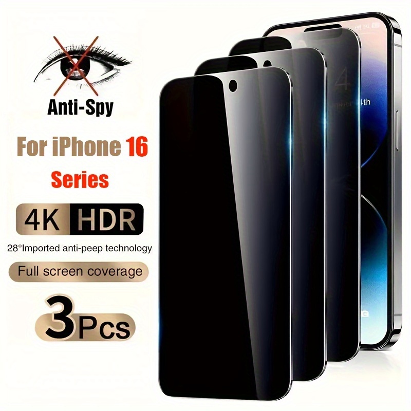 

3pcs Privacy Protection Tempered Glass Screen Protector For Pro Anti-scratch Full Coverage Anti-peeping Glass Film