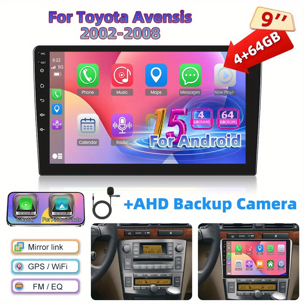 For 2002-2008 15 Car Stereo With & Auto, 9-inch Ips Touch Screen, Gps, Wifi, Ahd Backup Camera, Swc, 4gb/64gb, Wireless, Rds/fm Radio, Suitable For & Vehicle Upgrade