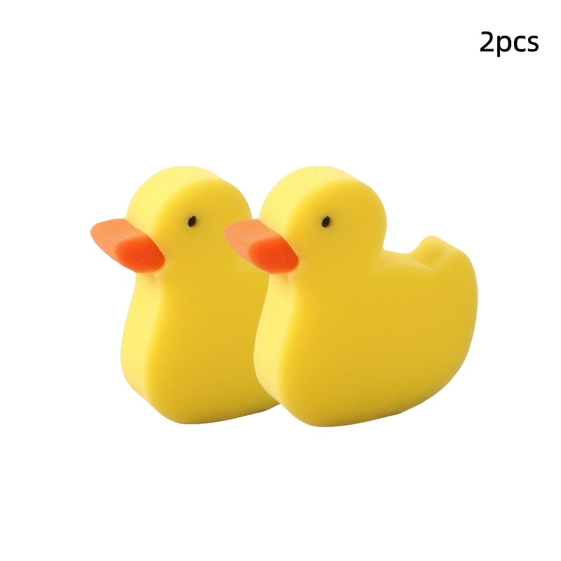 2 db/3 db sokfunkciós rajzfilm sárga kiskacsa fürdőszivacs, zuhanyzáshoz, mosogatáshoz és takarításhoz, fürdőszobákba…: retailer-supplied image