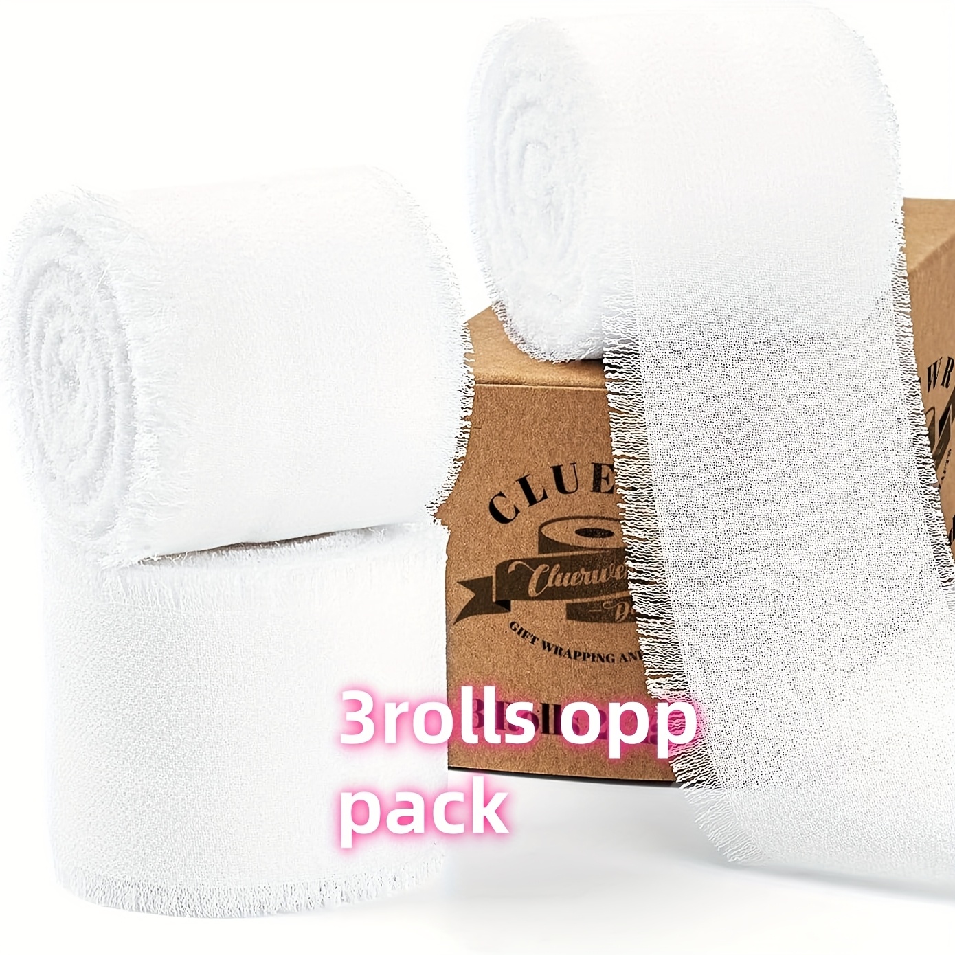 Image of 3 Rolls 1.5 Inch , 21 Yards - Soft Polyester Fringe Chiffon For Gift Wrapping, Flower Bouquets, Weddings, Parties & , Party Decorations | Ribbon | Smooth Texture, Ribbon Decorations