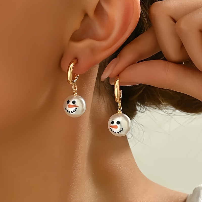 

Boucles d'Oreilles de Noël Charmantes - Style Cartoon Mignon, de Zinc, Parfaites pour de Fête & Tenue Décontractée, pour Noël