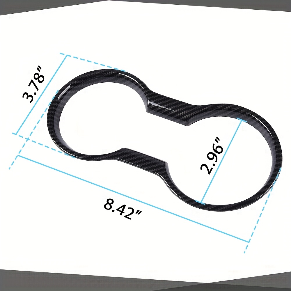 TEMU Cup Holder Cover Interior Trim Molding Black Abs For Mustang 2015-2021