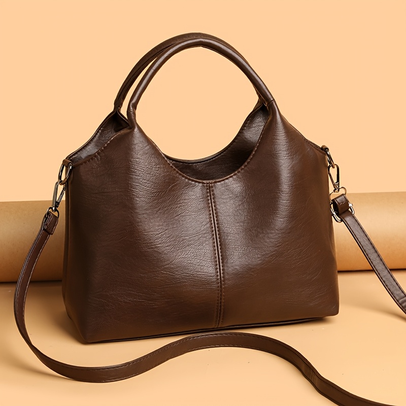 TEMU Women's Shoulder Bag, Exudes A Easy And Elegant Beauty. Soft Fabric Material, Natural Texture, . Large-capacity Main Pocket With Reasonable