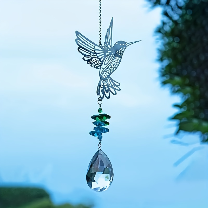 1pc Elegant Crystal Hummingbird Sun And Wind Chimes - Shine Your Wedding, Home And Car With
