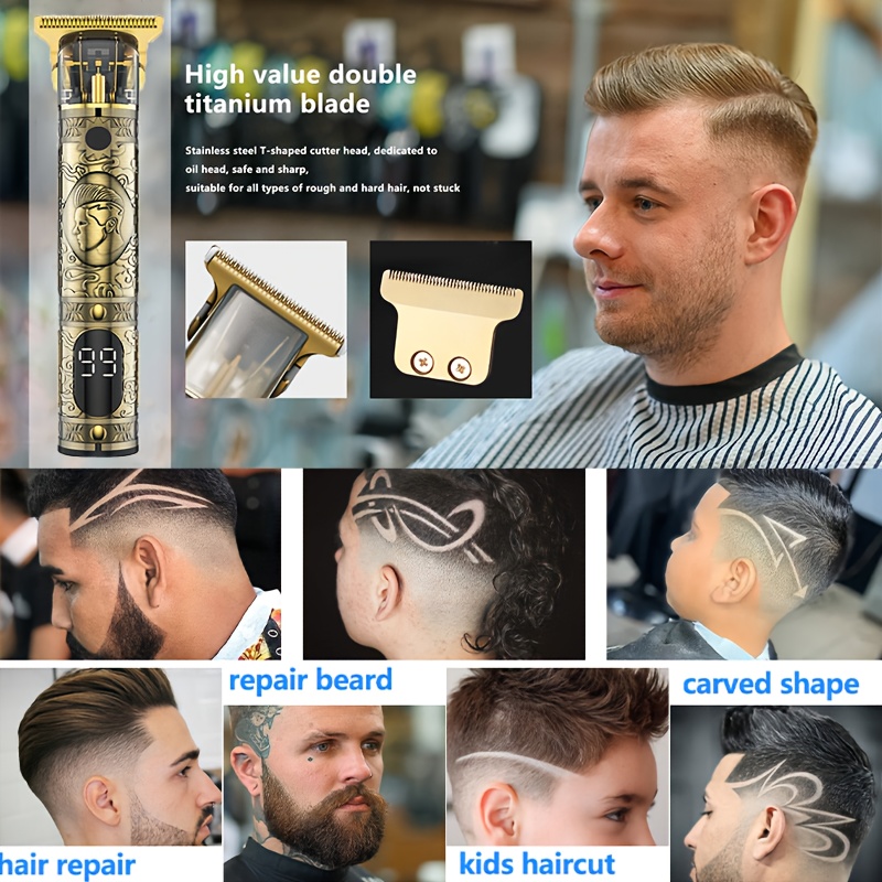 Professionele Elektrische Haartrimmer - Uniek Ontworpen Kappersscheermes, USB Oplaadbaar Draadloos Scheerapparaat en Trimmer, Persoonlijke Verzorgingsset, Baardscheerapparaat, Kappersgereedschap - Ideaal Geschenk voor Mannen