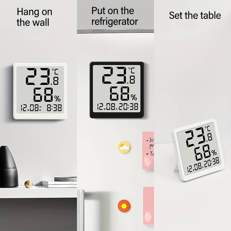 Digital LCD Thermometer Hygrometer With External Probe – For Fridge, Aquarium, Or Greenhouse