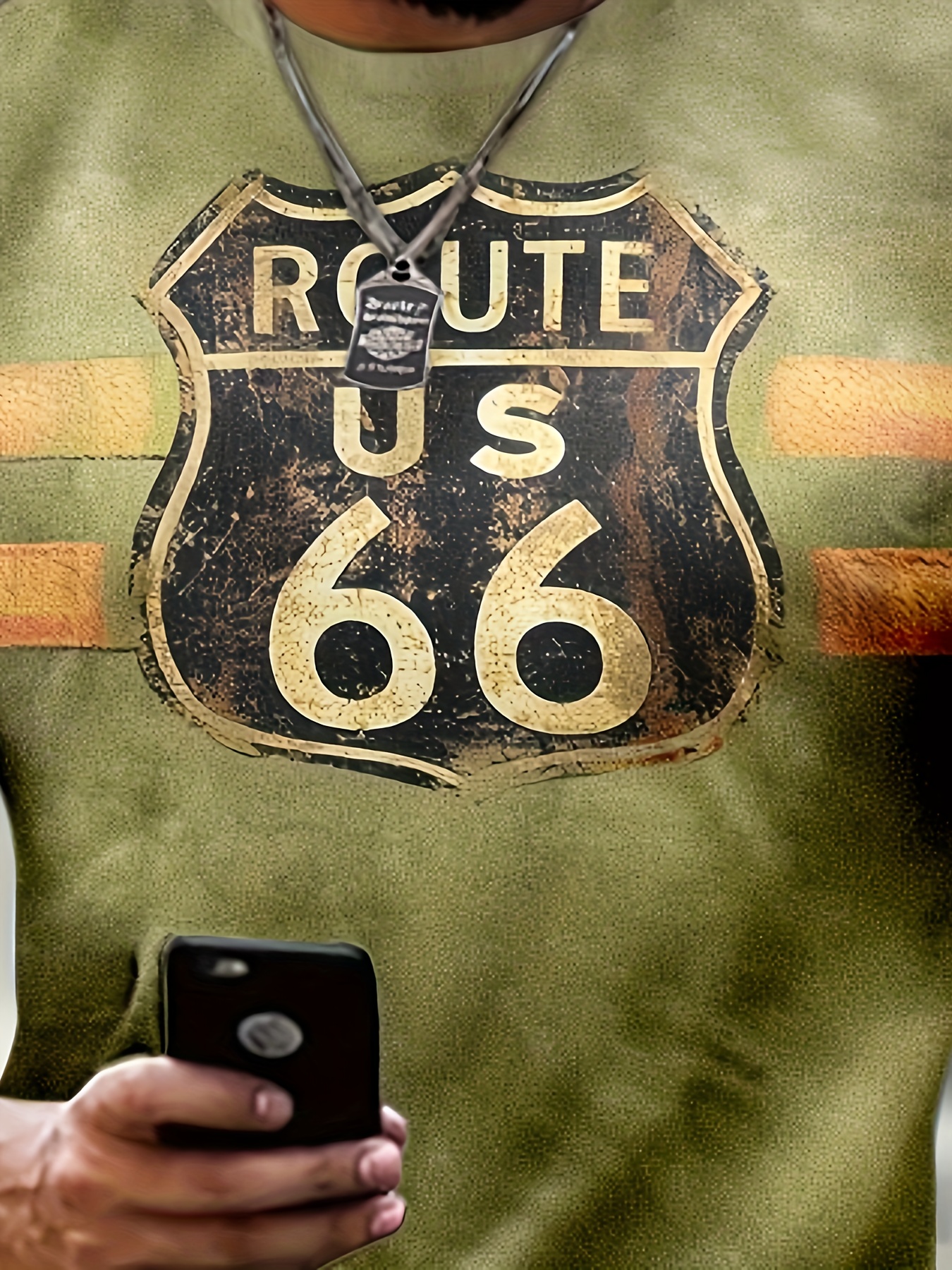 Мужская винтажная футболка с узором ROUTE US 66 для летнего отдыха на  природе, подарок для мужчин, мужская одежда