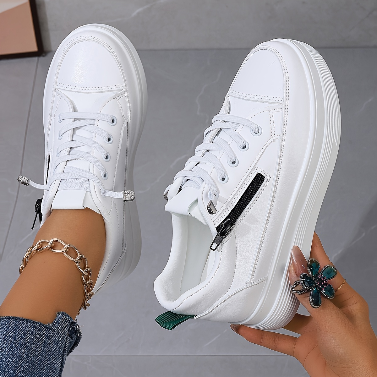 women's platform sneakers with inner lift slip-on shoes
