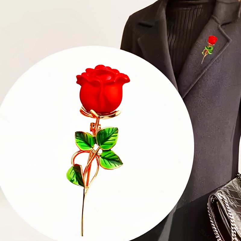 TEMU Broche con hojas verdes de festiva - Accesorio elegante de aleación para cuello, adecuado para vestidos, suéteres y abrigos - Regalo para , Día