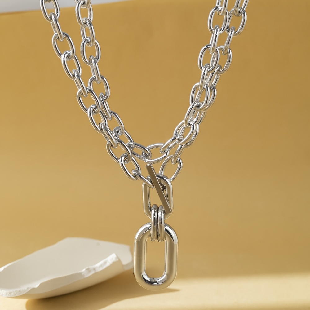 2pcs Women's Double-Layer O-Link Chain Necklace Set — Gold-Plated