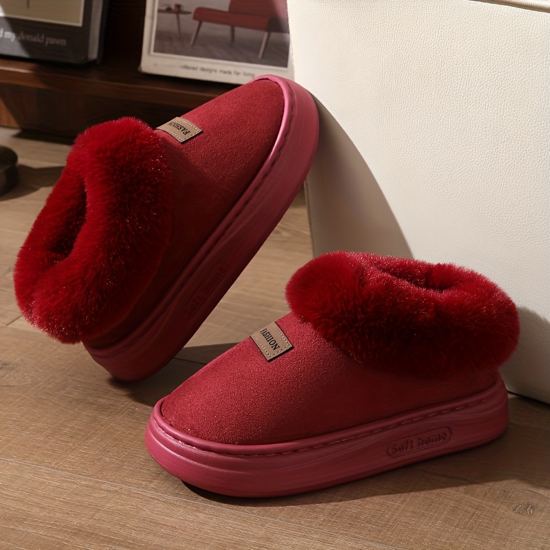 Cozy Fleece Slippers Non-Slip EVA Sole