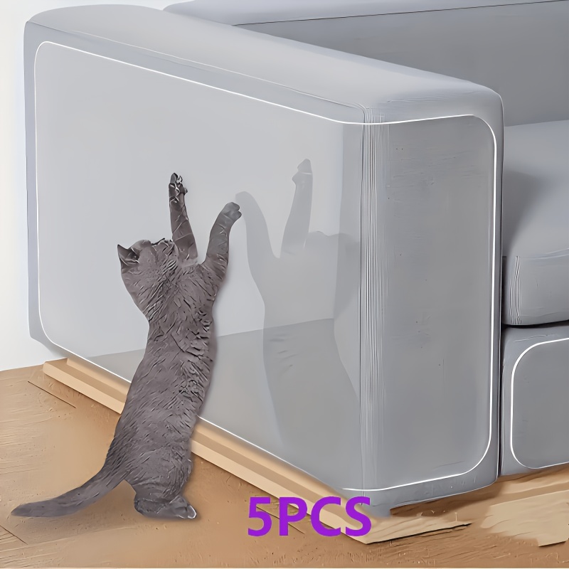 5pcs Transparent Anti-cat Scratch Stickers - And Scratch-resistant Furniture Protectors, Double-sided Sofa And Recliner Protective Film, Indoor Pet Scratch Protection Stickers
