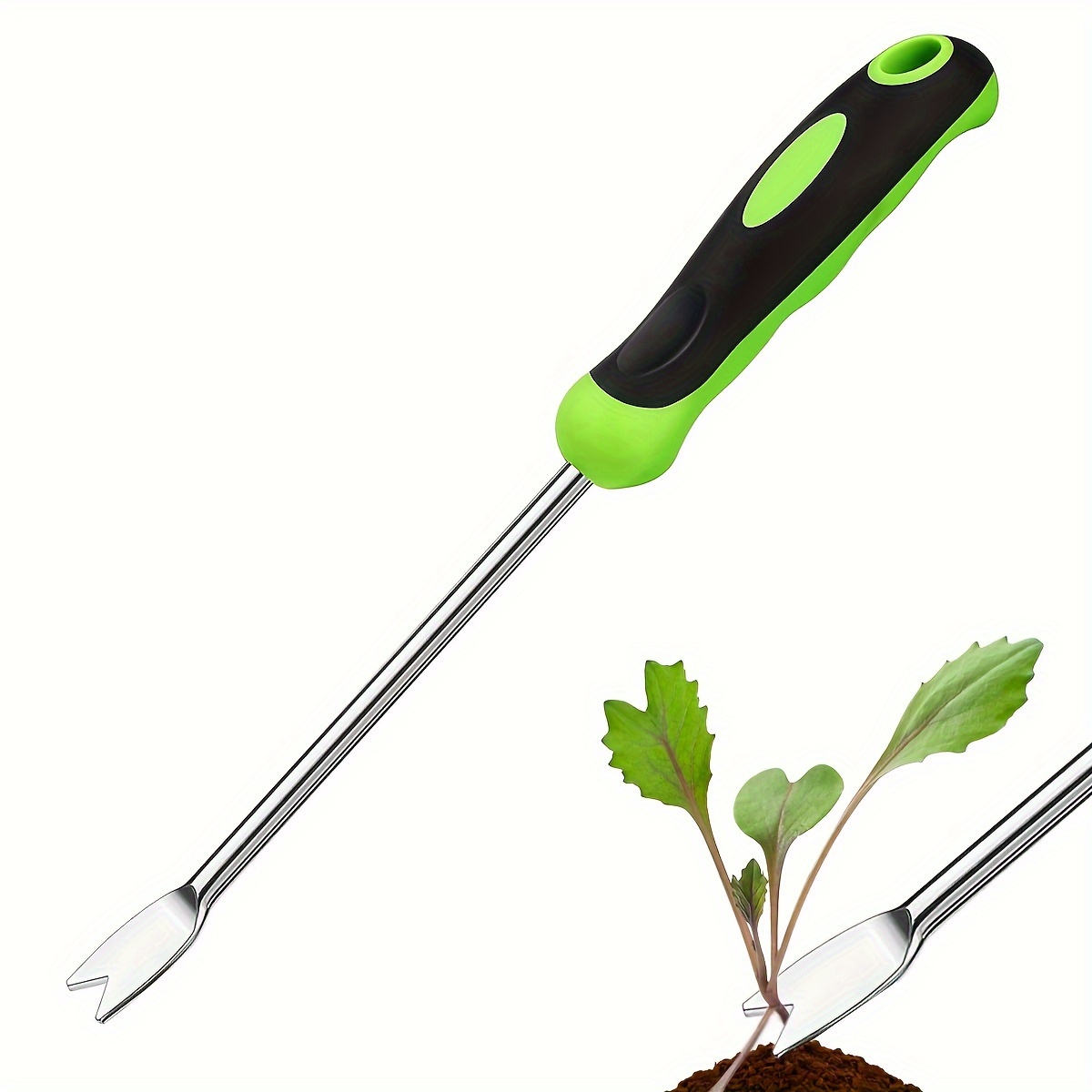 

1pc Stainless Steel Weeding Trowel, 12 Inch Garden Hand Weeder With 6.7 Inch Handle & Ergonomic Grip, Metal Dandelion Weeding Tool For Garden Lawn Yard, Sturdy Puller For Soil Digging And Removal