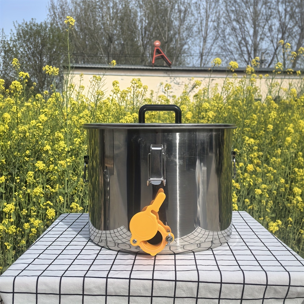 Image of 6.6-gallon Stainless Steel | Beehive Honey Container With Plastic Honey Extraction Door Valve, Bucket, Reusable, Durable, Corrosion-resistant
